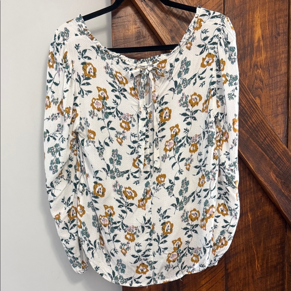 Angels Mustard and Green Floral Blouse